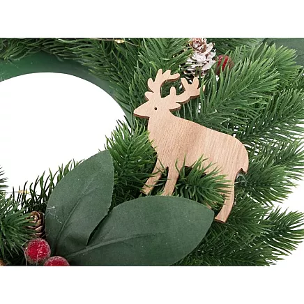 LED Ziemassvētku Adventes vainags durvju galda rotājums 20cm