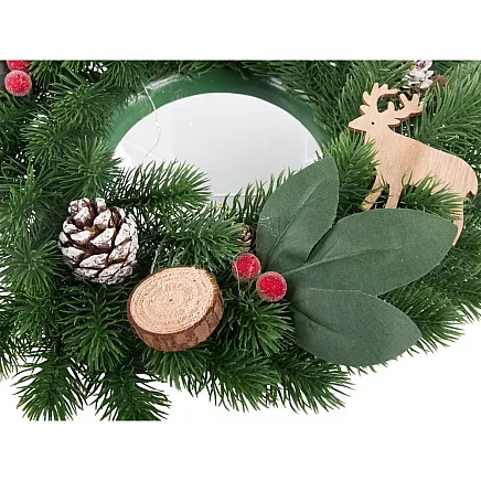 LED Ziemassvētku Adventes vainags durvju galda rotājums 20cm