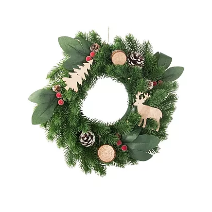 LED Ziemassvētku Adventes vainags durvju galda rotājums 20cm