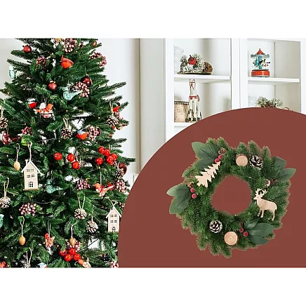 LED Ziemassvētku Adventes vainags durvju galda rotājums 20cm