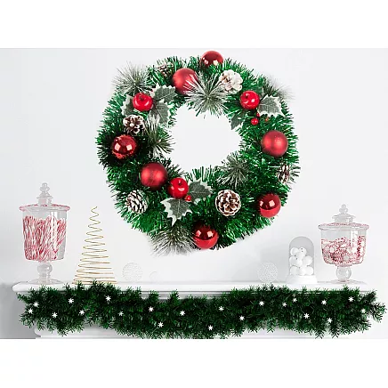 Ziemassvētku Adventes Durvju Vainags, 35 cm