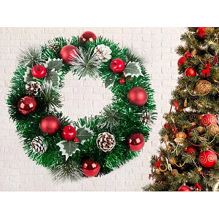 Ziemassvētku Adventes Durvju Vainags, 35 cm