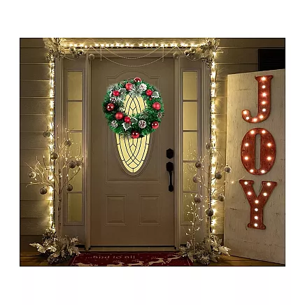 Ziemassvētku Adventes Durvju Vainags, 35 cm