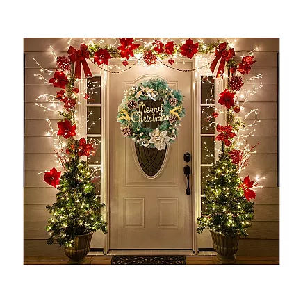 Ziemassvētku Adventes Durvju Vainags, 40 cm