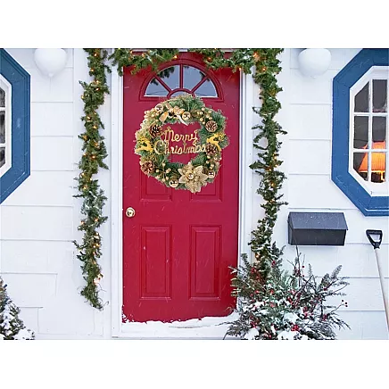 Ziemassvētku Adventes Durvju Vainags, 40 cm