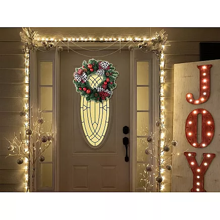 Ziemassvētku Adventes Durvju Vainags, 40 cm