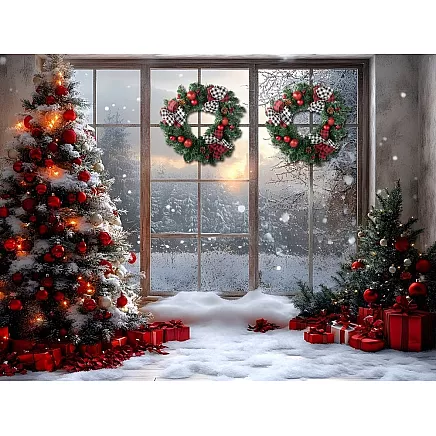 Ziemassvētku Adventes Durvju Vainags, 40 cm