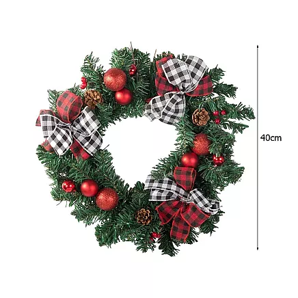 Ziemassvētku Adventes Durvju Vainags, 40 cm