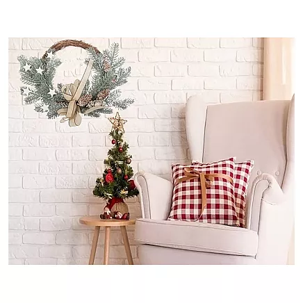 Ziemassvētku Adventes Durvju Vainags, 30 cm