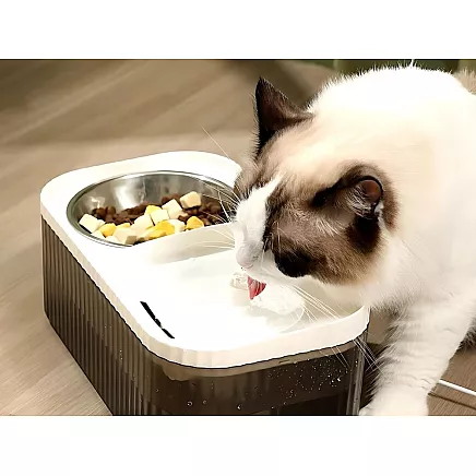 Automātiskā kaķu un suņu ūdens strūklaka ar filtru un barošanas trauku