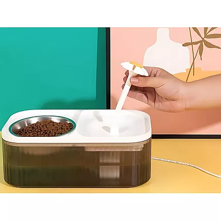 Automātiskā kaķu un suņu ūdens strūklaka ar filtru un barošanas trauku