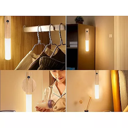 Siltā LED sienas lampa ar kustības sensoru un magnētisku stiprinājumu