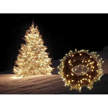 Ziemassvētku eglīšu gaismas iekštelpās balta silta 500 LED apgaismojums 7 programmas