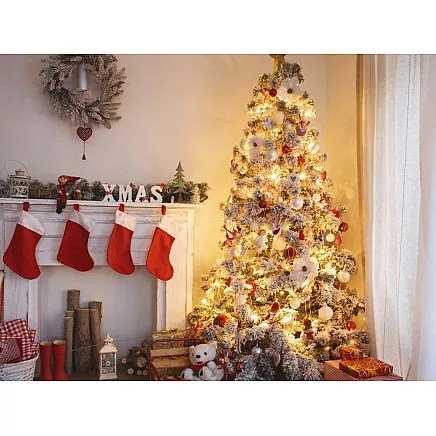 Ziemassvētku eglīšu gaismas iekštelpās balta silta 500 LED apgaismojums 7 programmas