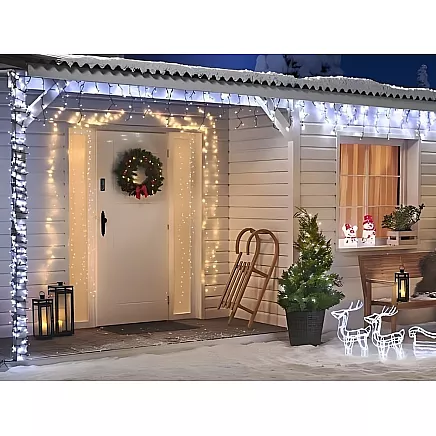 Āra Ziemassvētku Virtene, Aizskars, Lampiņas, 500 LED, IP44, Auksti Balta