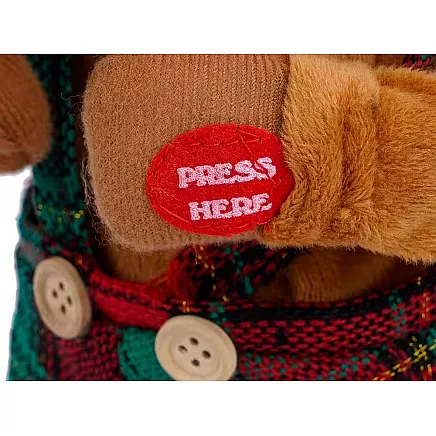 Dejojošs dziedošs Ziemassvētku ziemeļbriedis plīša rotaļlieta