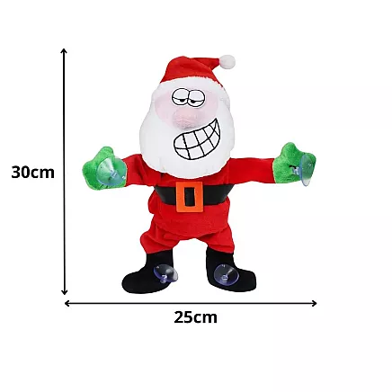 Dejojošs un Dziedošs Ziemassvētku Vecītis, Logu Rotājums, 30 cm