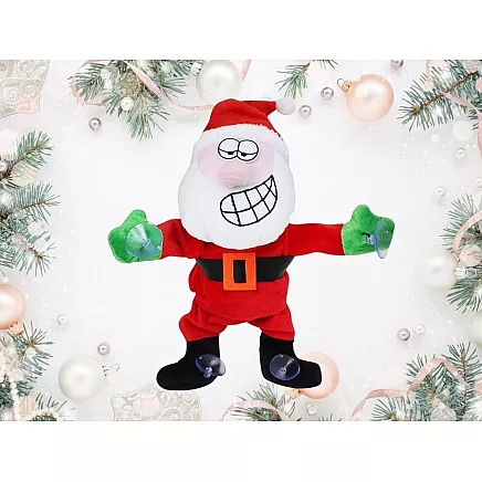 Dejojošs un Dziedošs Ziemassvētku Vecītis, Logu Rotājums, 30 cm