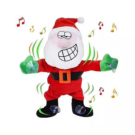 Dejojošs un Dziedošs Ziemassvētku Vecītis, Logu Rotājums, 30 cm