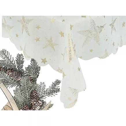 Christmas tablecloth christmas white stars snowflakes 140x220cm