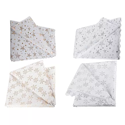 Christmas tablecloth christmas white stars snowflakes 140x220cm