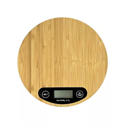 Electronic electronic bambus kitchen weights lcd household flat tape up to 5kg