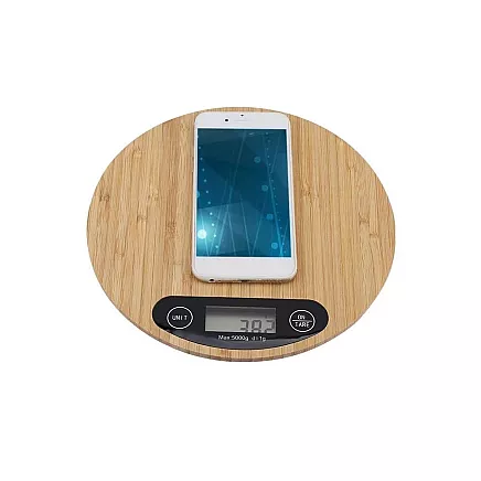 Electronic electronic bambus kitchen weights lcd household flat tape up to 5kg