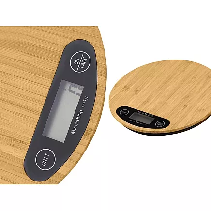 Electronic electronic bambus kitchen weights lcd household flat tape up to 5kg