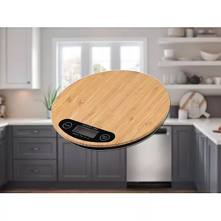 Electronic electronic bambus kitchen weights lcd household flat tape up to 5kg