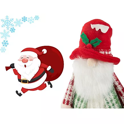 Ziemassvētku Rūķis ar LED Apgaismojumu, 30 cm