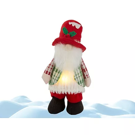 Ziemassvētku Rūķis ar LED Apgaismojumu, 30 cm