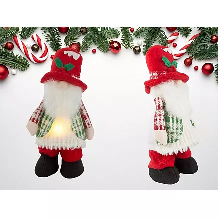 Ziemassvētku Rūķis ar LED Apgaismojumu, 30 cm