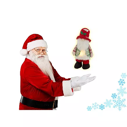 Ziemassvētku Rūķis ar LED Apgaismojumu, 30 cm