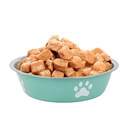 Dog cat food water bowl metal anti-slip pot large 400ml
