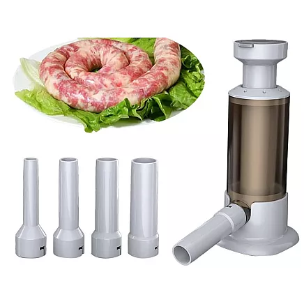Hand sausage stuffer with 4 tips vertical spritzer machine