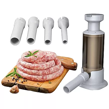 Hand sausage stuffer with 4 tips vertical spritzer machine