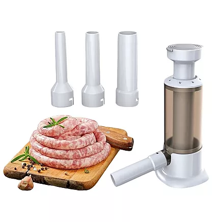 Hand sausage stuffer with 4 tips vertical spritzer machine