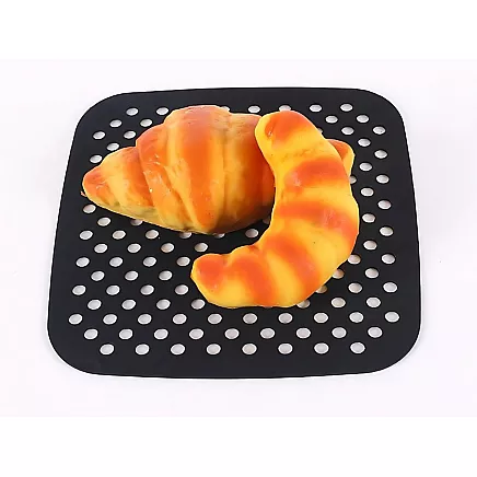 Silikona ieliktnis air fryer fritēšanai, kvadrātveida, 21 cm, sarkans vai melns