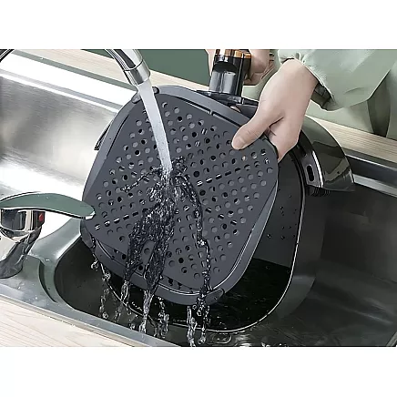 Silikona ieliktnis air fryer fritēšanai, kvadrātveida, 21 cm, sarkans vai melns