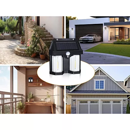 Ūdensizturīga solārā lampa ar kustības sensoru 1200lm, 3 režīmi