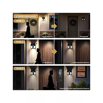 Ūdensizturīga solārā lampa ar kustības sensoru 1200lm, 3 režīmi