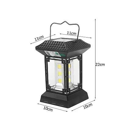 Saules lampa ar kustības krēslas sensoru 5 režīmi 60 LED spuldzes tālvadības pulti