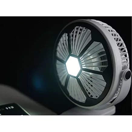 Desk fan standing clip-on fan with light 3 rechargeable modes