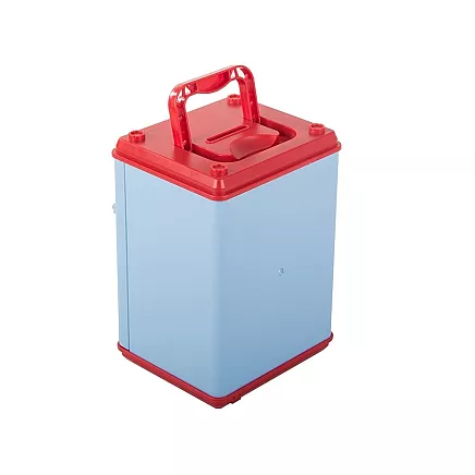 Interaktīva seifa tipa krājkase ar PIN kodu, banknotēm un monētām, zila