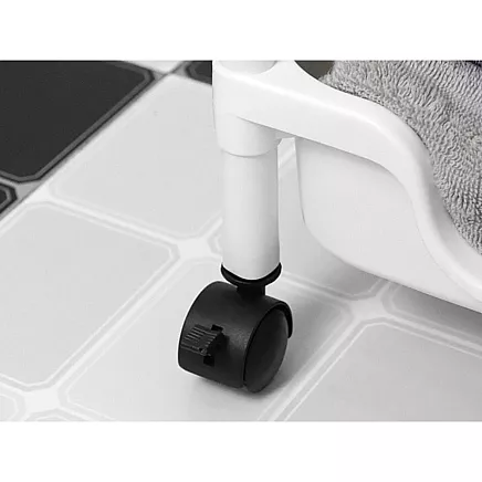 Bathroom shelf kitchen cabinet mobile bookcase on wheels 3 levels hooks