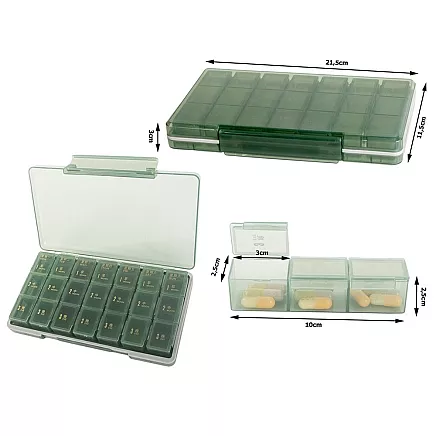 Medicine container tablets box time of day medication cassette weekly