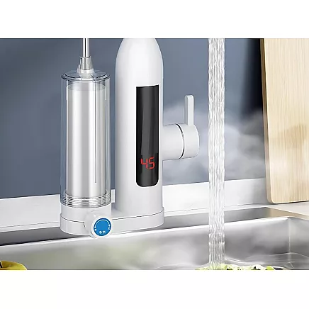 Instantaneous water heater 3000w with filter tap lcd kitchen faucet