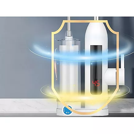 Instantaneous water heater 3000w with filter tap lcd kitchen faucet