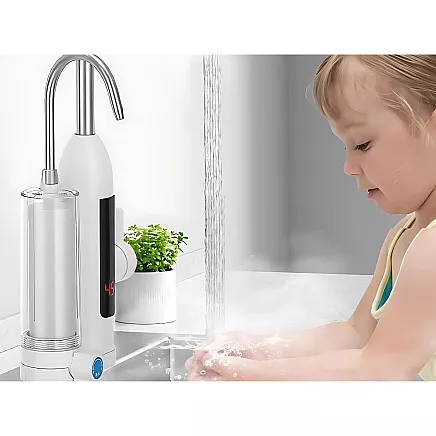 Instantaneous water heater 3000w with filter tap lcd kitchen faucet