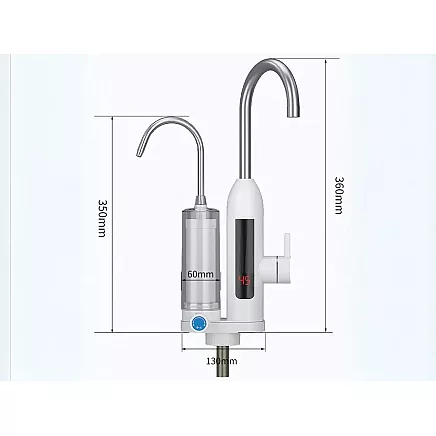Instantaneous water heater 3000w with filter tap lcd kitchen faucet